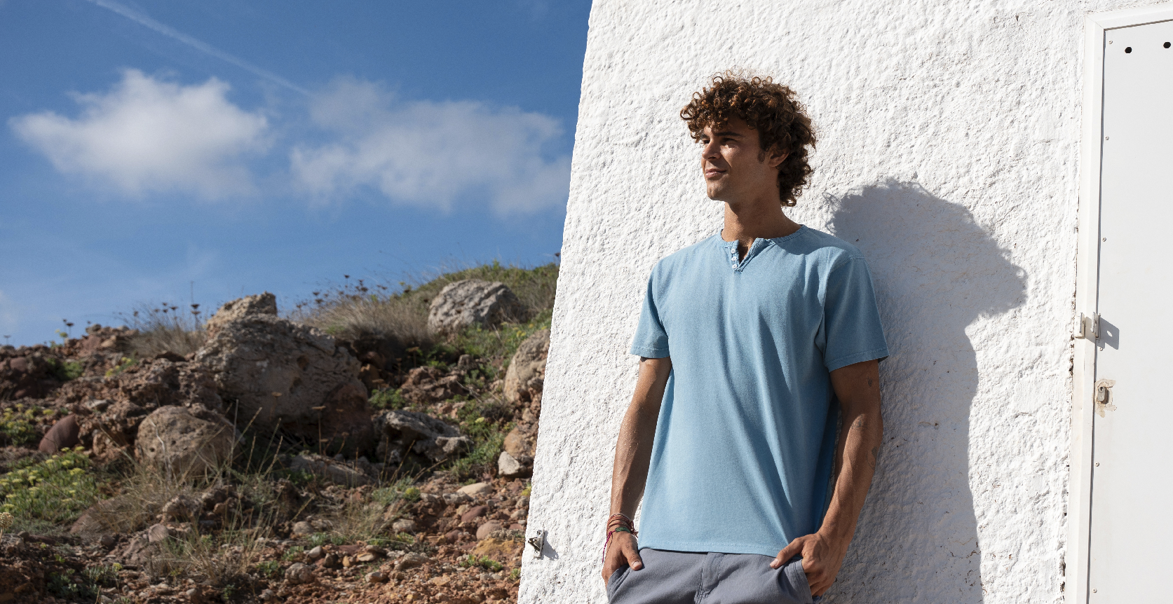 Camisetas cuello de botones hombre