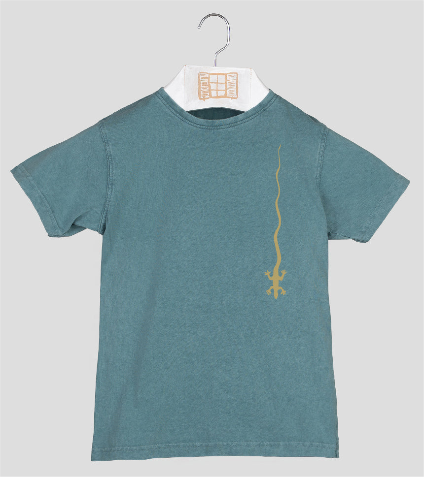 Camiseta cuello botones Niño Caiguda - esmeralda