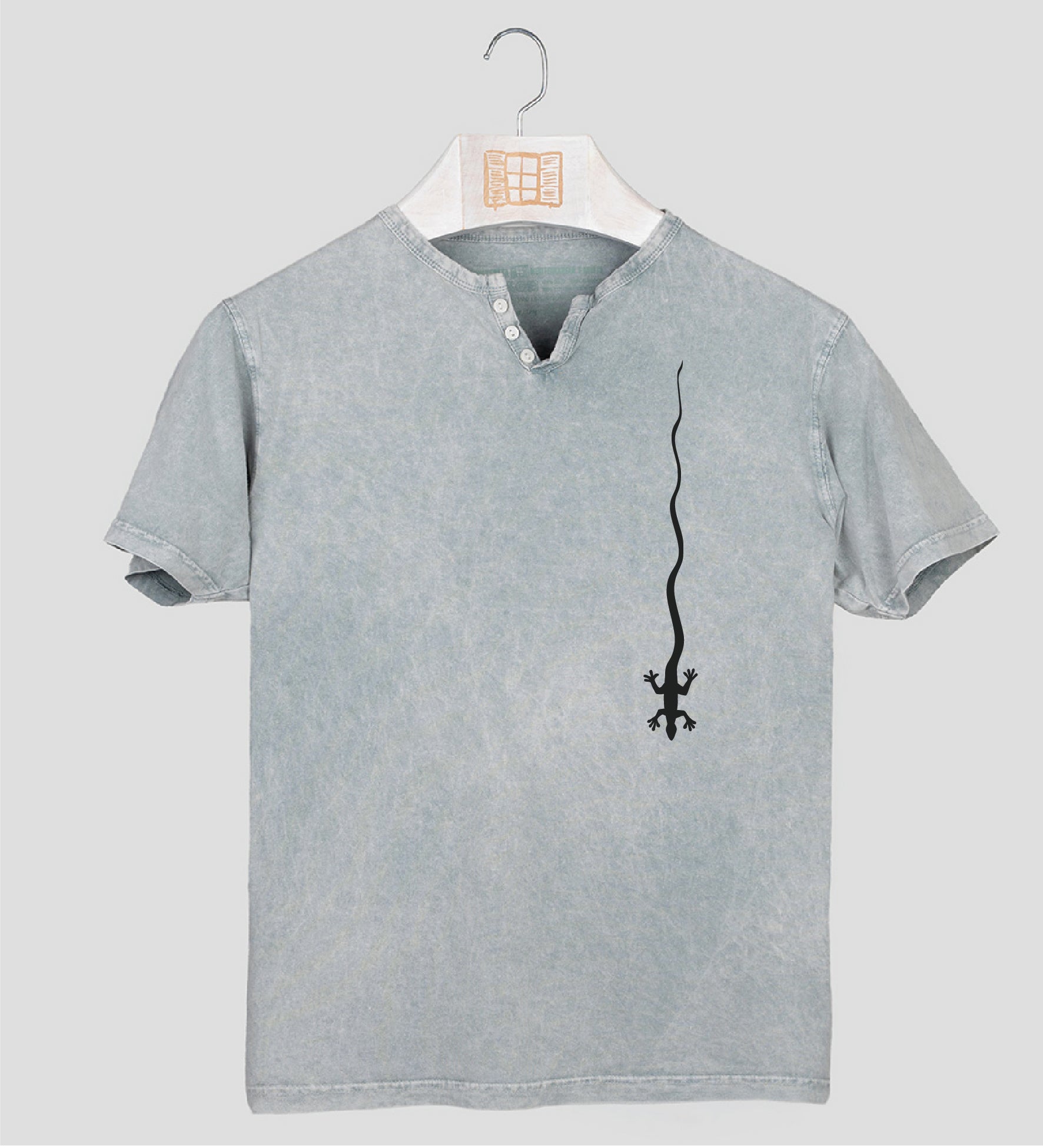 Camiseta cuello botones Hombre Caiguda - gris