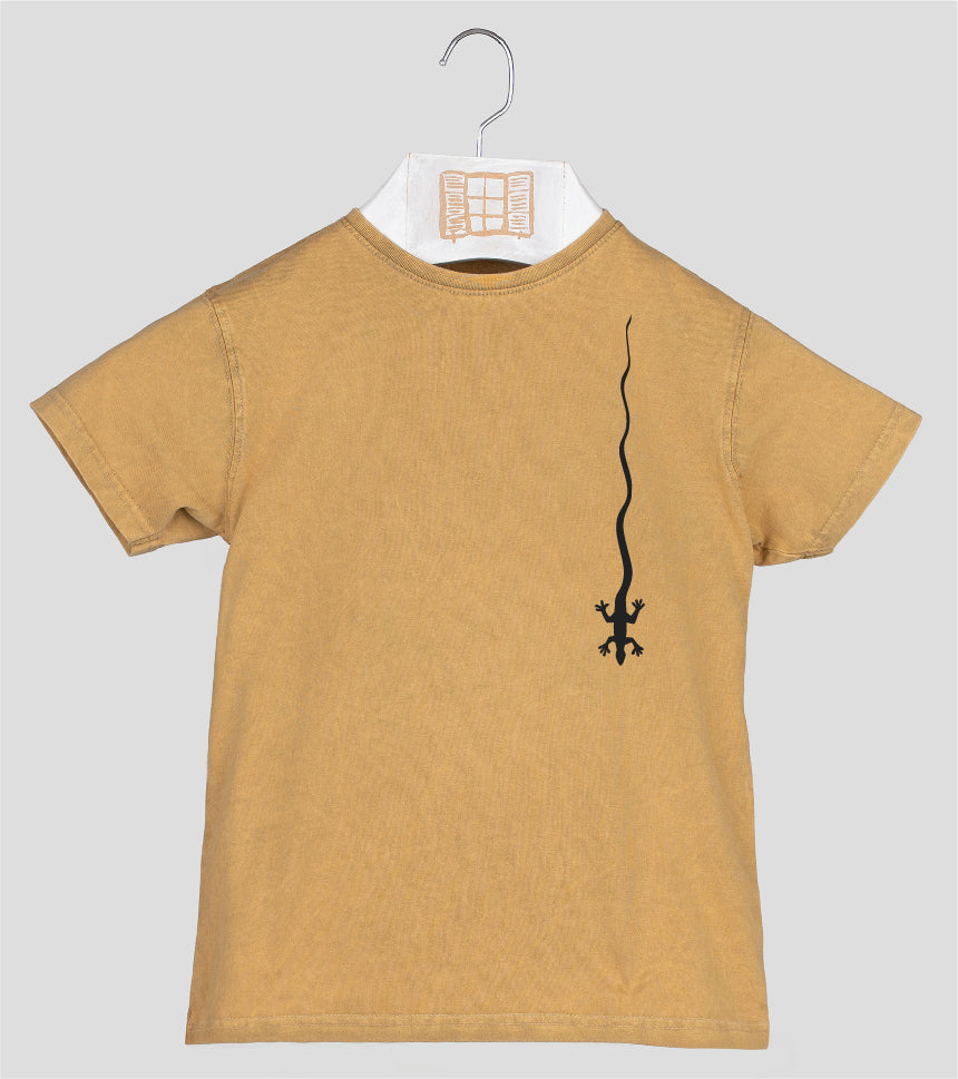 Camiseta manga corta Niño Caiguda - mostaza