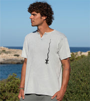 Men's Button-Down Neck T-Shirt Caiguda