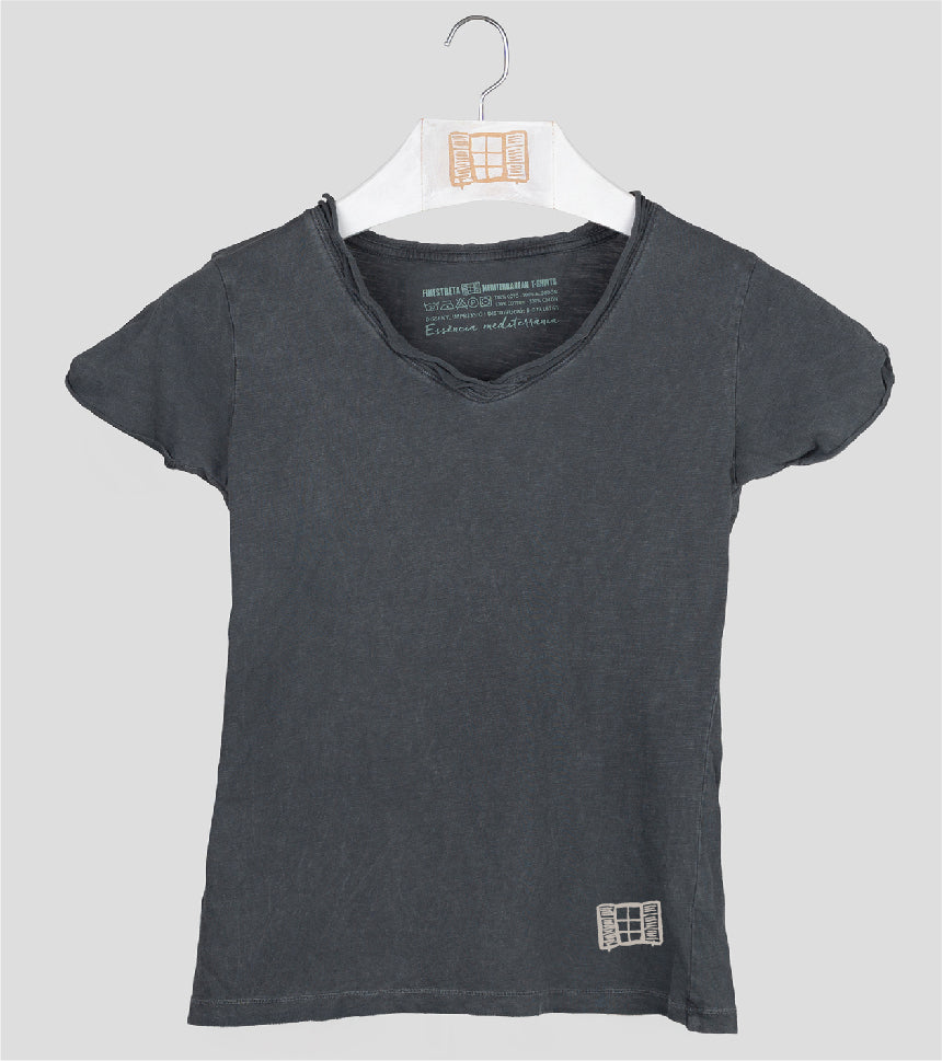 Camiseta cuello pico Mujer Buida - marengo