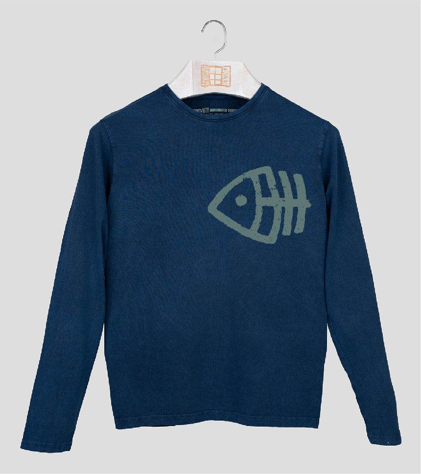 Camiseta manga larga Hombre Fisher - azul-marino