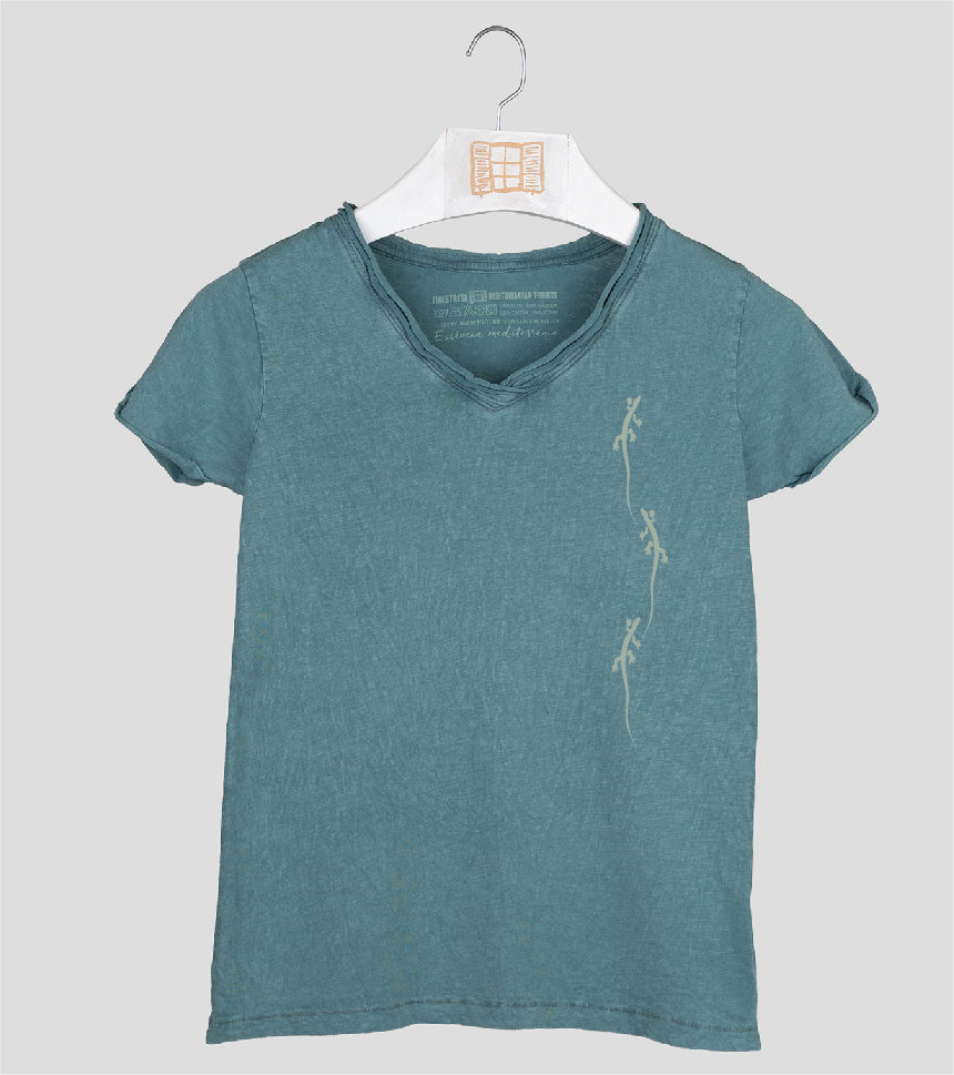 Camiseta cuello pico Mujer Primes - esmeralda