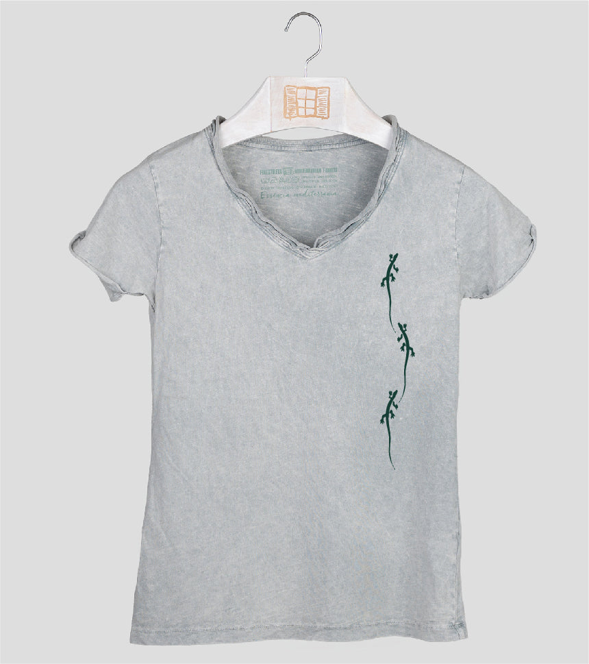 Camiseta cuello pico Mujer Primes - gris