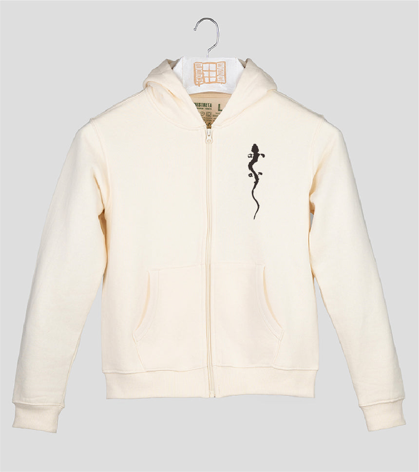 Sudadera cremallera Niño Pinzellades - crudo
