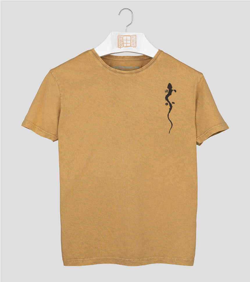 Camiseta manga corta Hombre Pinzellades - mostaza