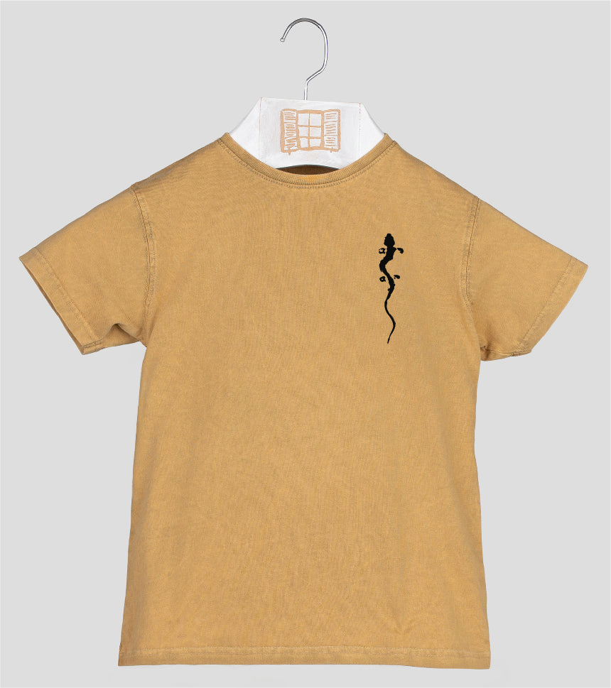Camiseta manga corta Niño Pinzellades - mostaza