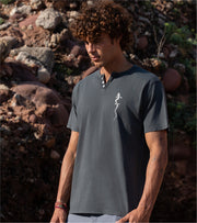 Men's Button-Neck T-Shirt Pinzellades