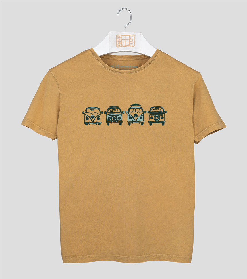 Camiseta manga corta Hombre Happy - mostaza