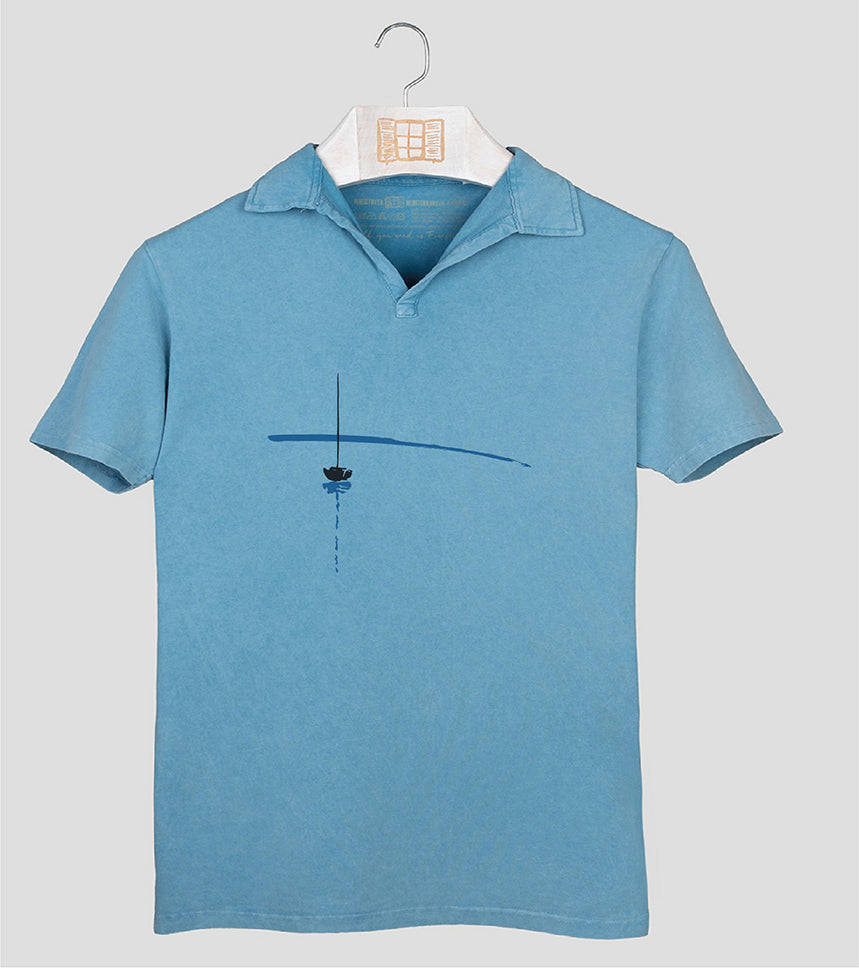 Polo manga corta Hombre Reposat - aqua