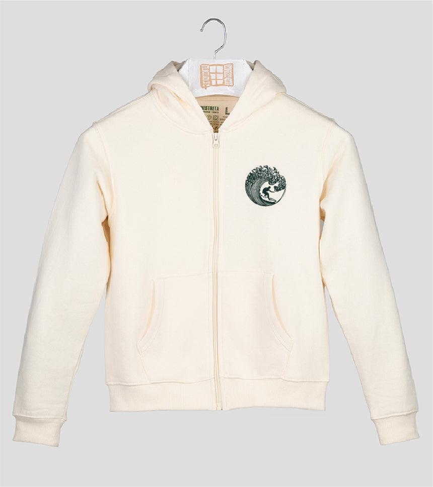 Sudadera cremallera Niño Zarauz - crudo