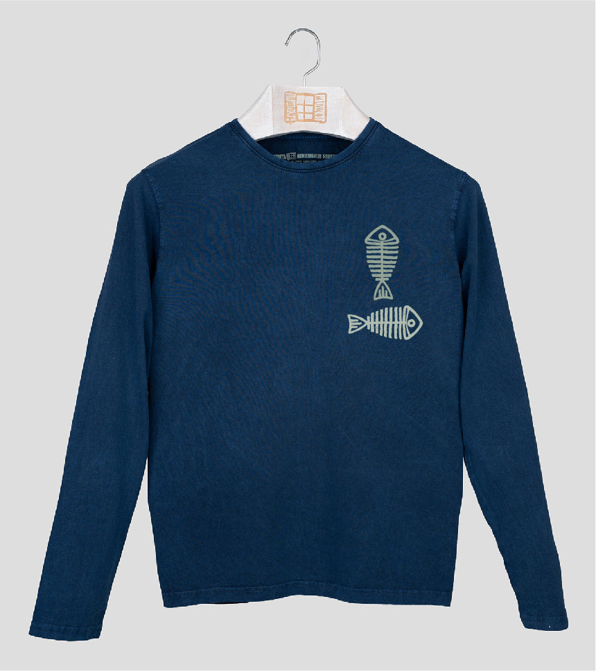 Camiseta manga larga Hombre Peixos - azul-marino