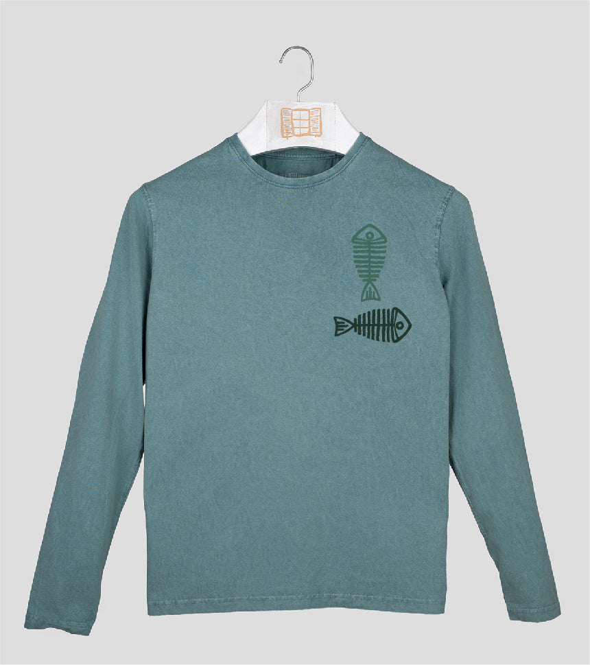Camiseta manga larga Hombre Peixos - esmeralda