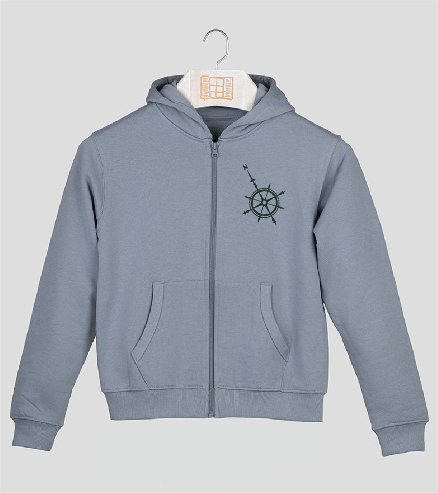 Sudadera cremallera Niño Compas - cielo