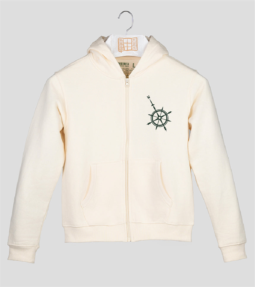 Sudadera cremallera Niño Compas - crudo