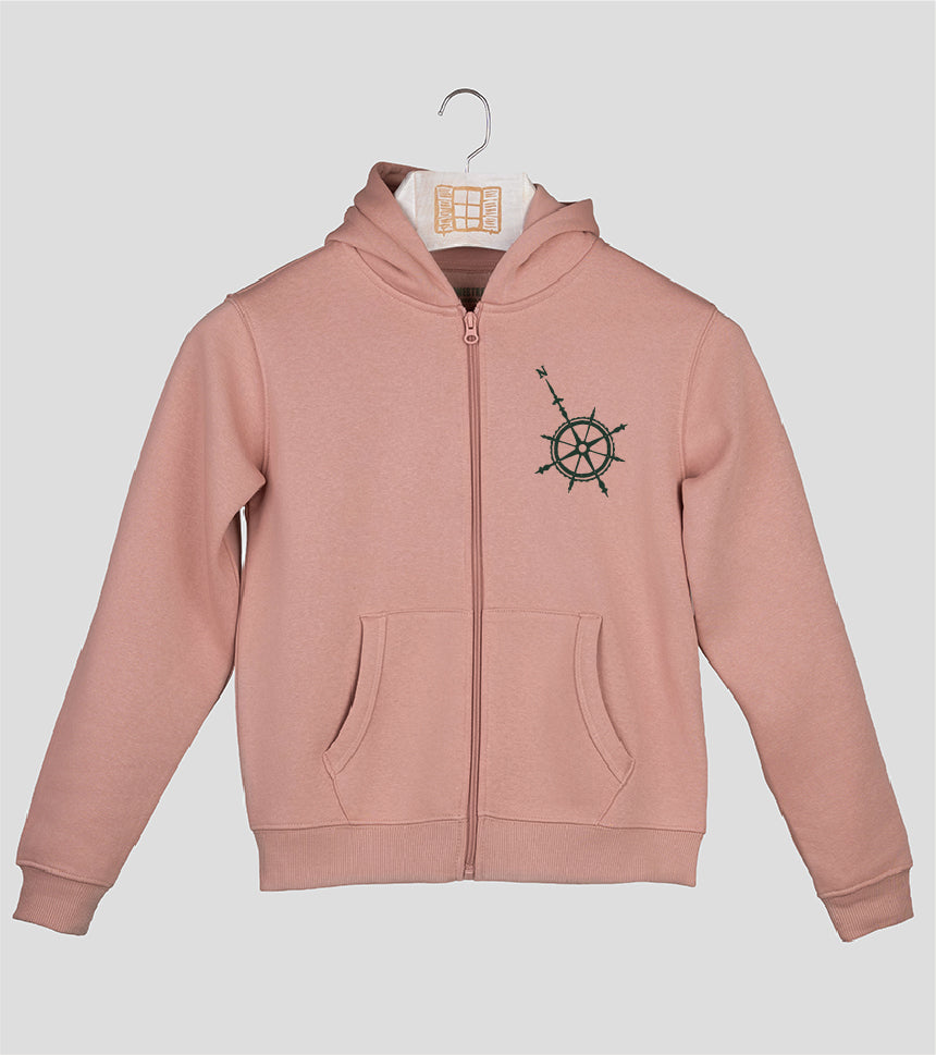 Sudadera cremallera Niño Compas - rosado