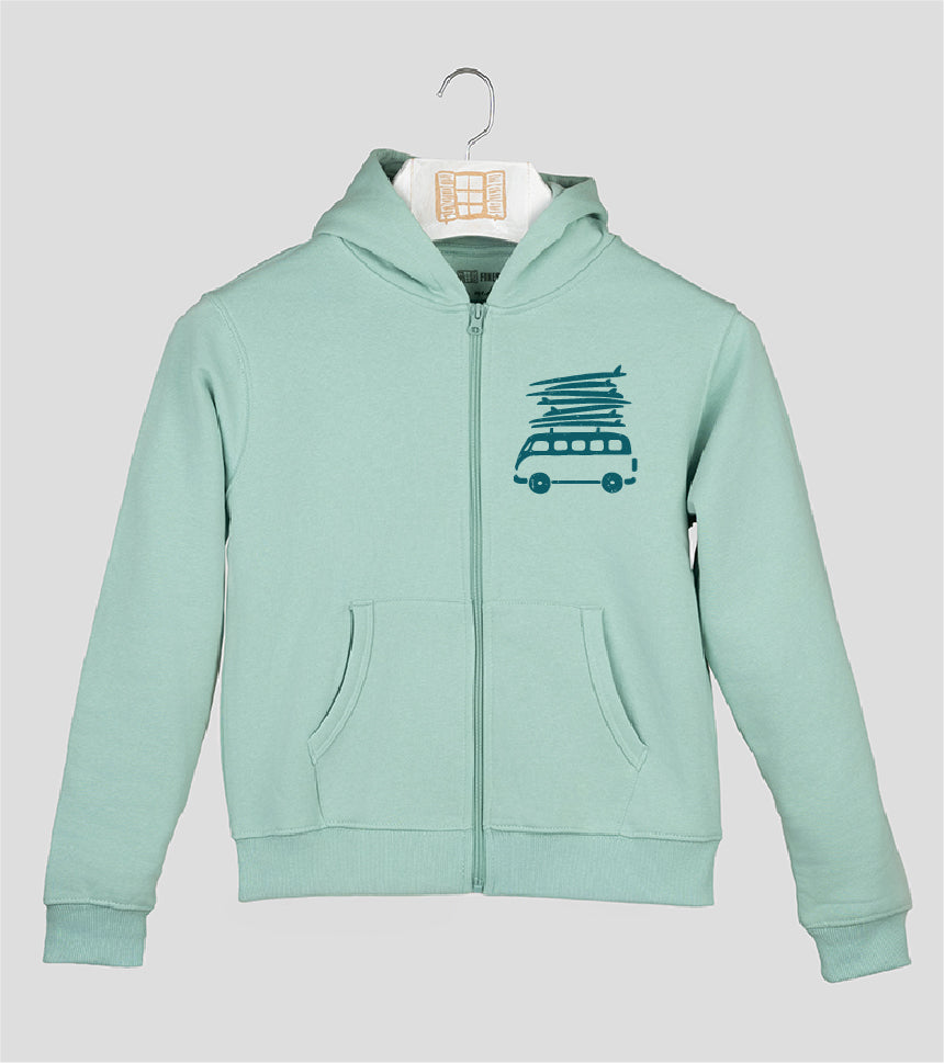 Sudadera cremallera Niño Beach - aqua