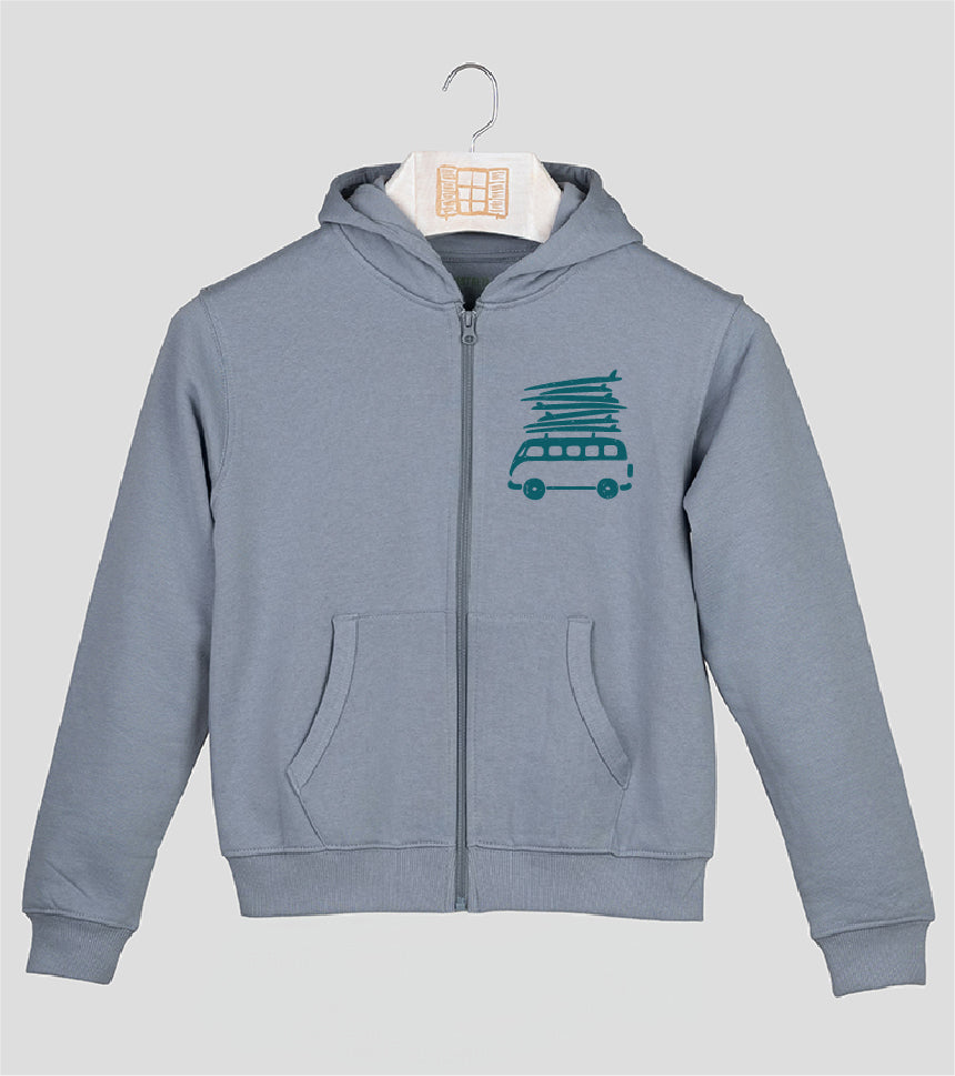 Sudadera cremallera Niño Beach - cielo