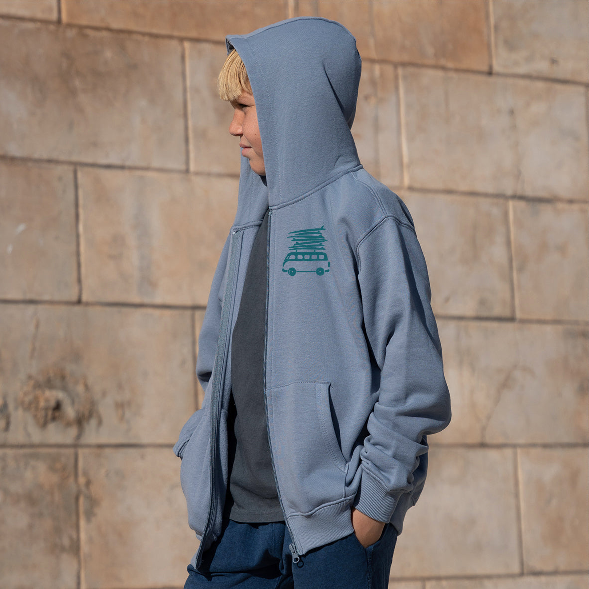 Sudadera cremallera Niño Beach