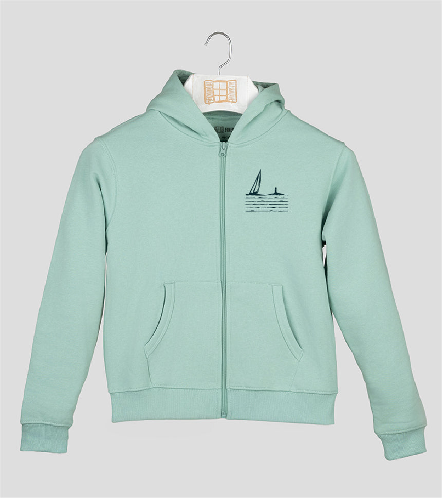 Sudadera cremallera Niño Sea - aqua