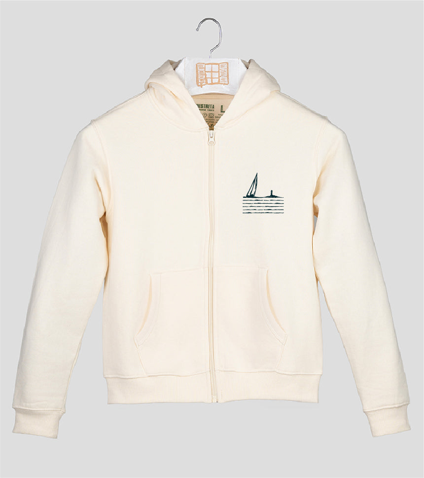 Sudadera cremallera Niño Sea - crudo