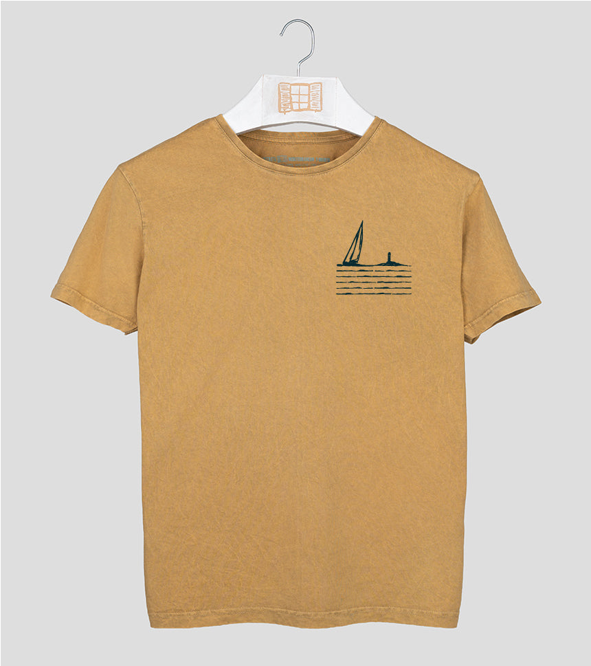 Camiseta manga corta Sea - mostaza