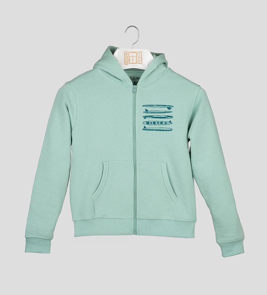 Sudadera cremallera Niño Custom - aqua