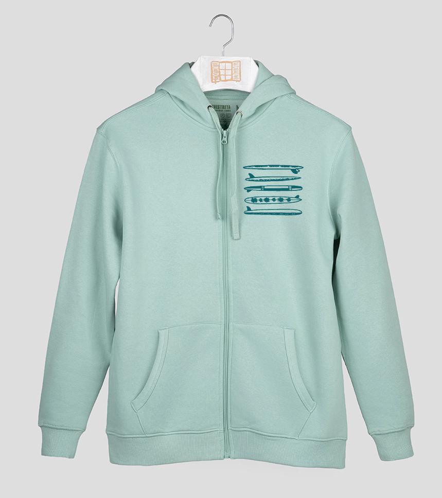 Sudadera cremallera Custom - aqua