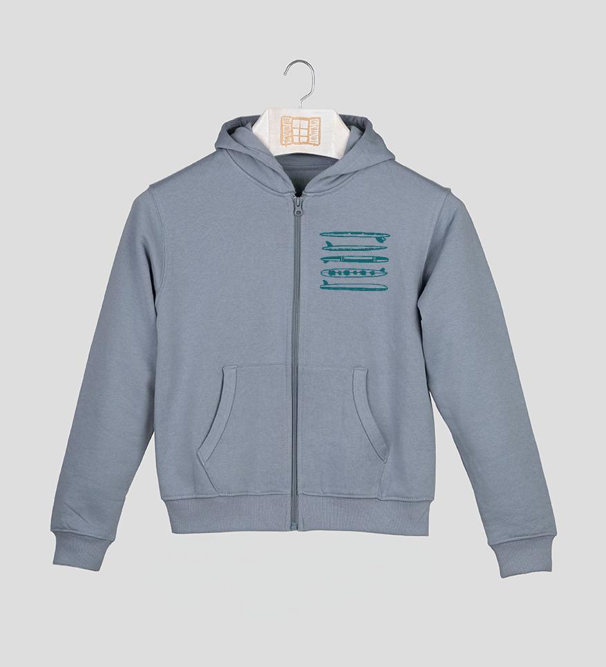 Sudadera cremallera Niño Custom - cielo