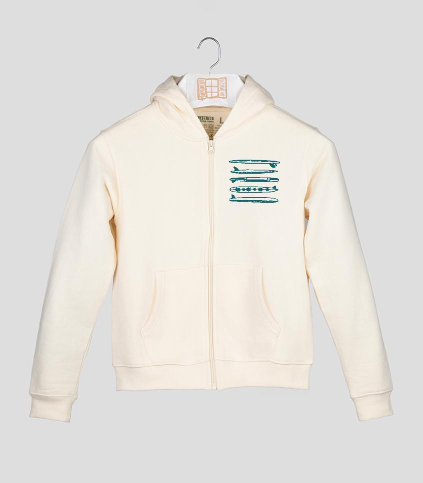 Sudadera cremallera Niño Custom - crudo