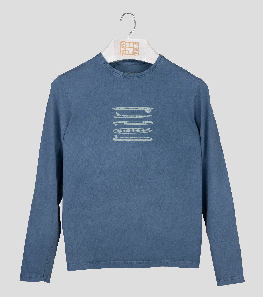 Camiseta manga larga Hombre Custom - indigo