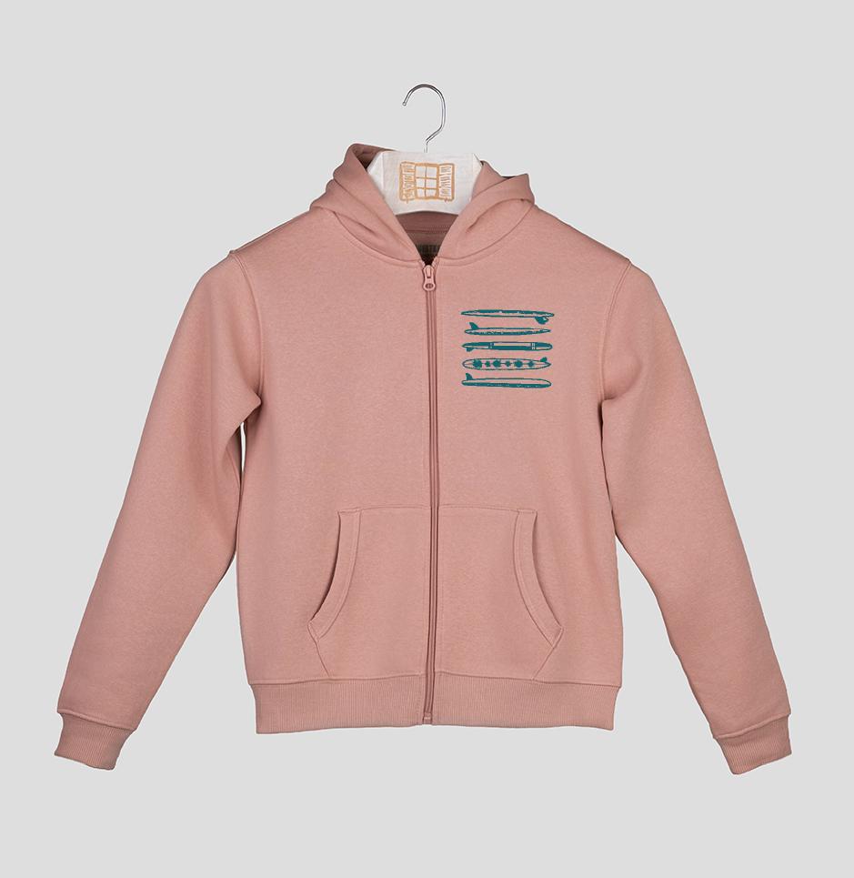 Sudadera cremallera Niño Custom - rosado