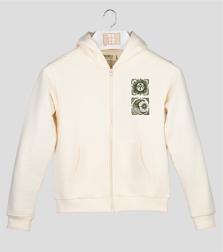 Sudadera cremallera Niño Llunes - crudo