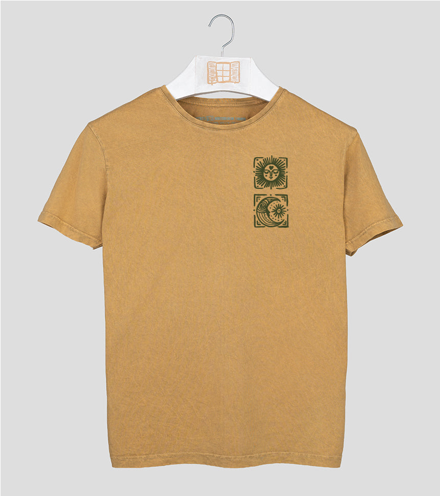 Camiseta manga corta Llunes - mostaza