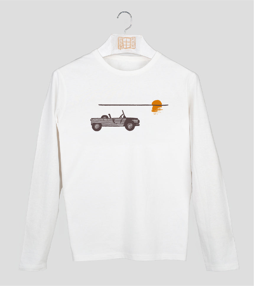 Camiseta manga larga Hombre Atardecer - crudo