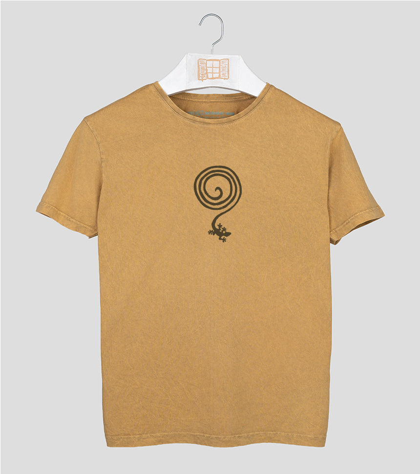 Camiseta manga corta Whatelse - mostaza