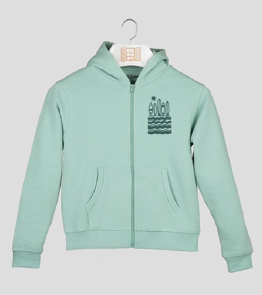 Sudadera cremallera Niño Cresta - aqua