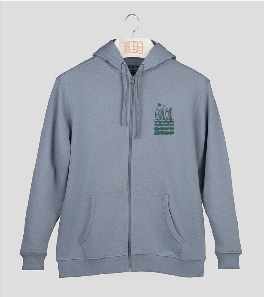 Sudadera cremallera Cresta - cielo