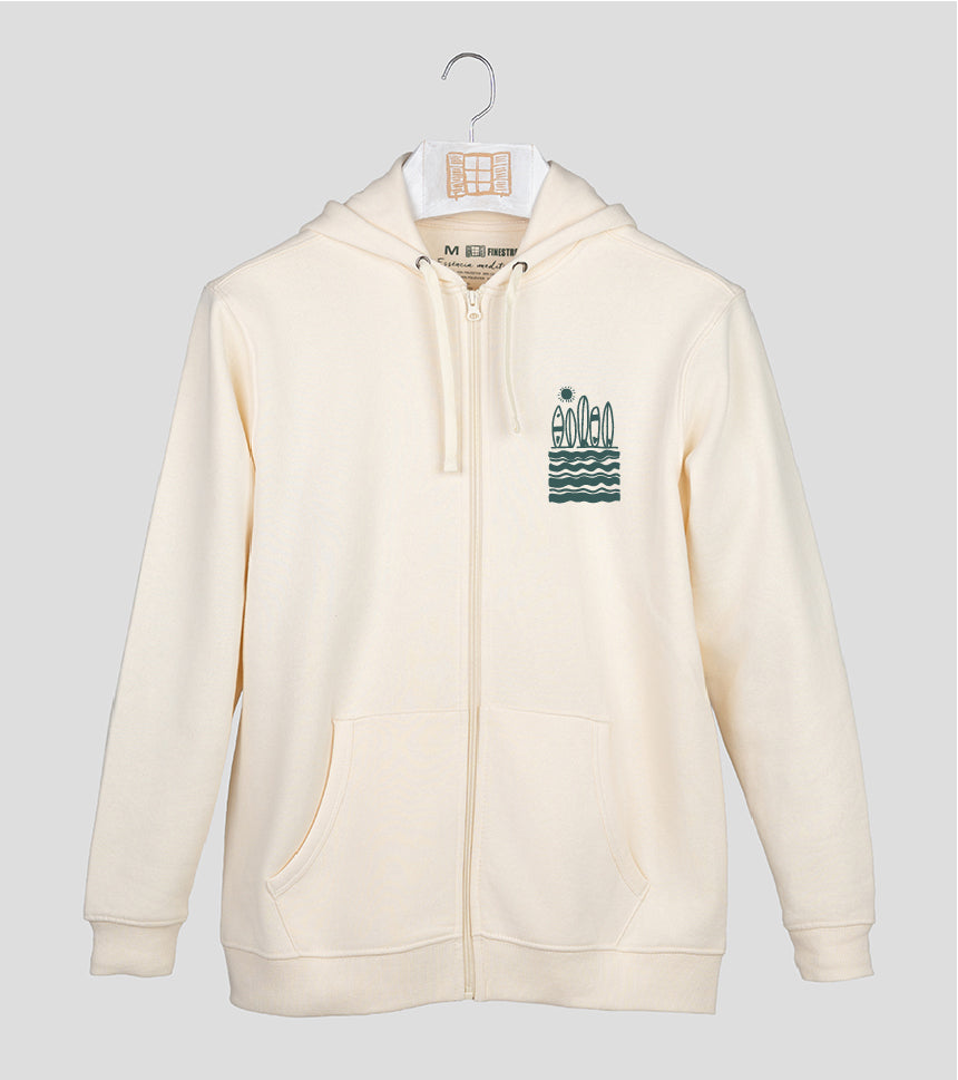 Sudadera cremallera Cresta - crudo