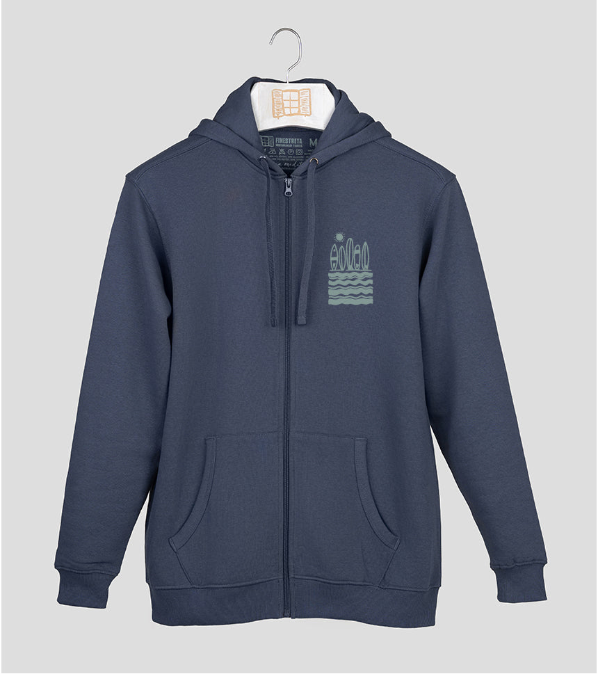 Sudadera cremallera Cresta - indigo
