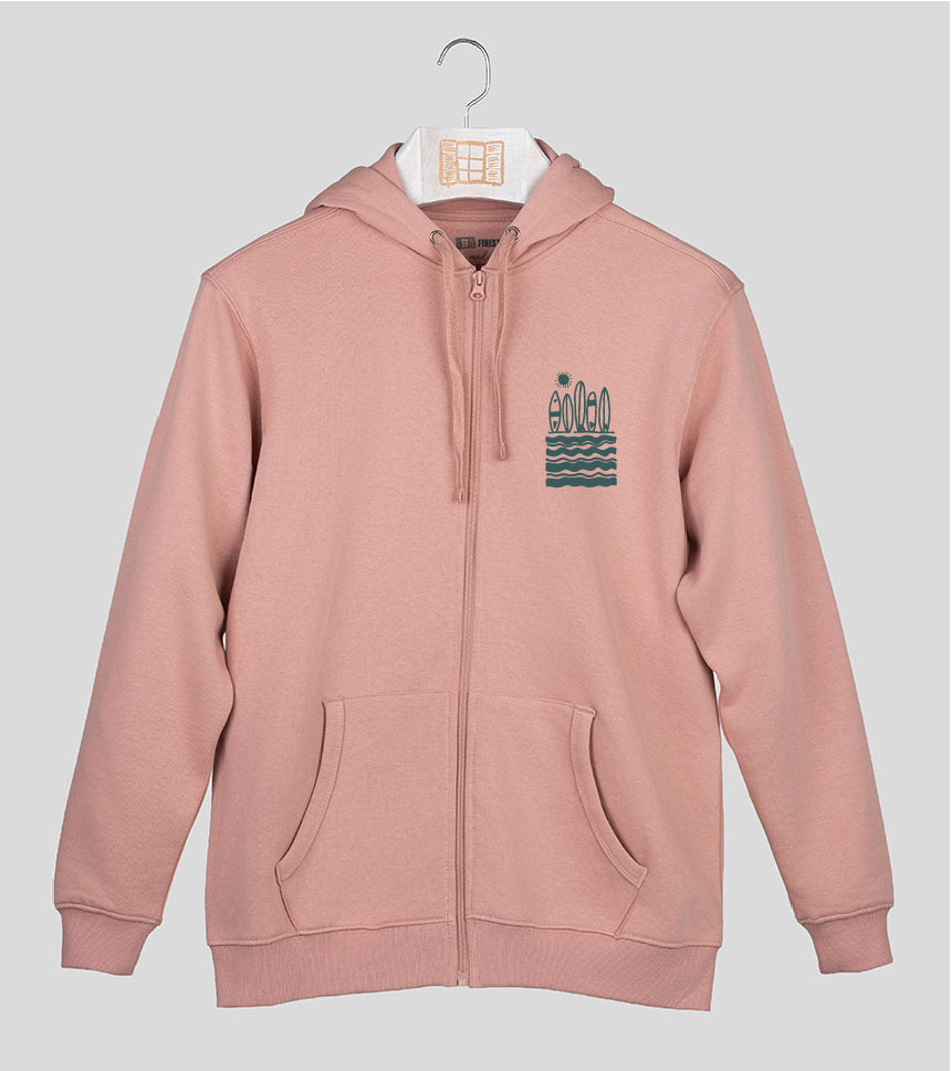 Sudadera cremallera Cresta - rosado