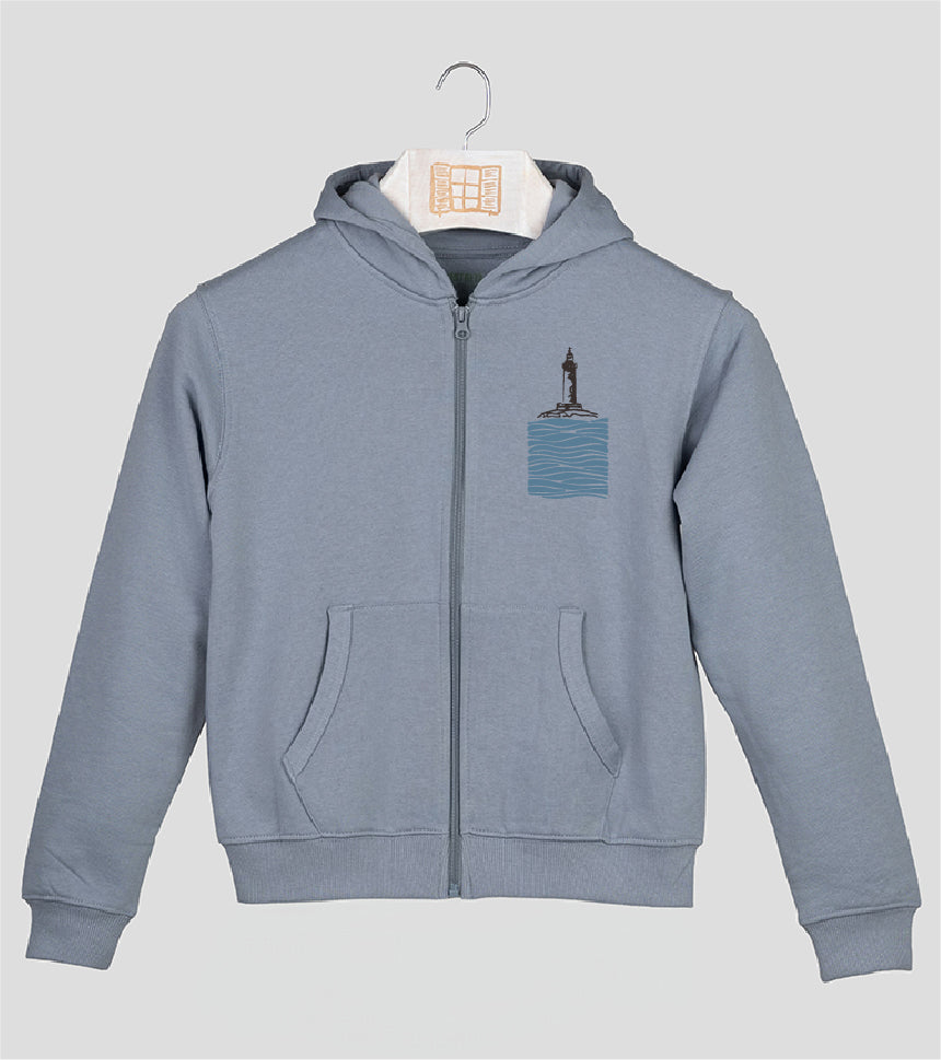 Sudadera cremallera Niño Litoral - cielo
