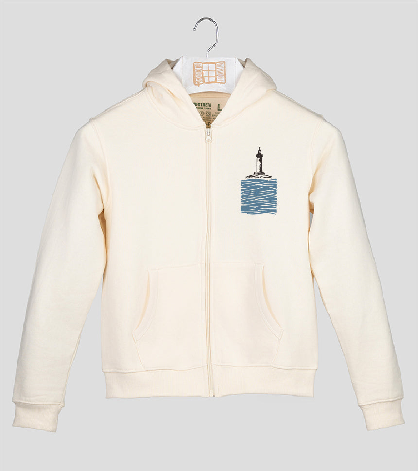Sudadera cremallera Niño Litoral - crudo