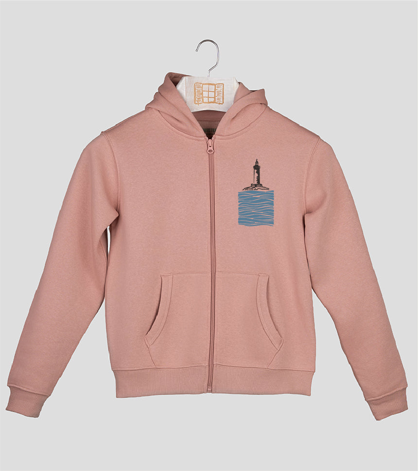 Sudadera cremallera Niño Litoral - rosado