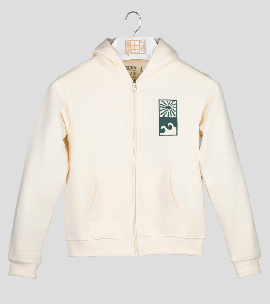 Sudadera cremallera Niño Paradise - crudo