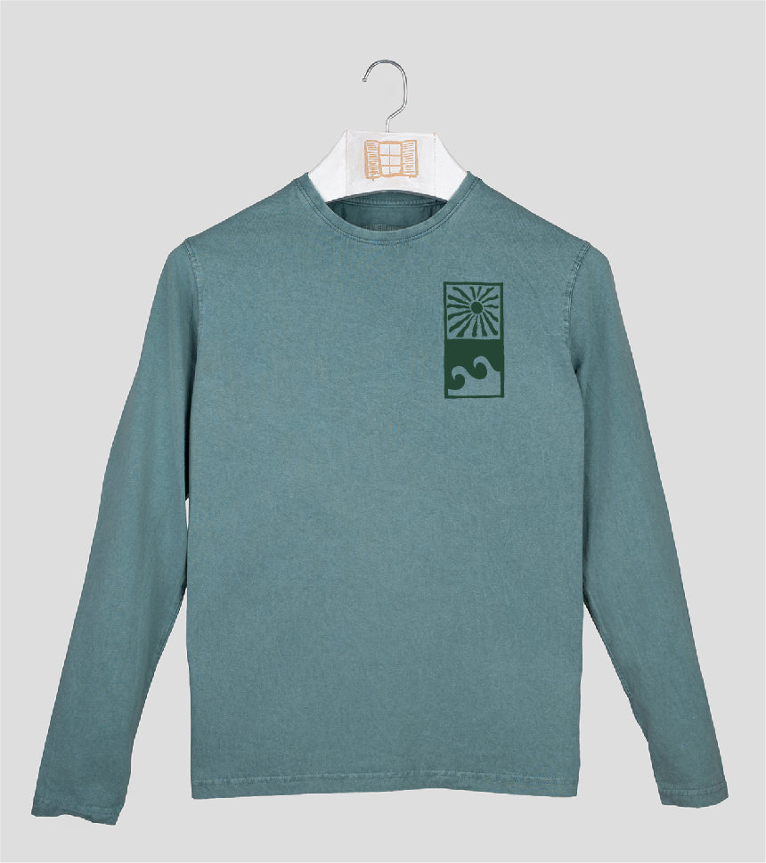Camiseta manga larga Hombre Paradise - esmeralda