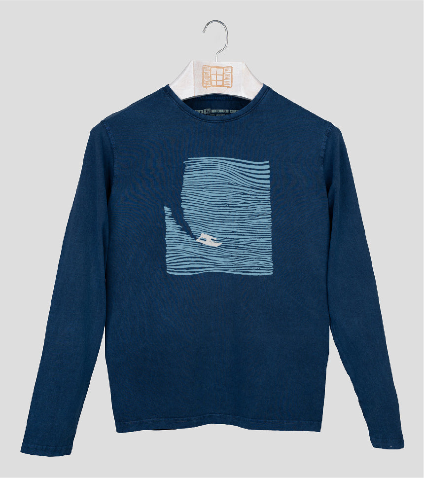 Camiseta manga larga Hombre Relleu - azul-marino