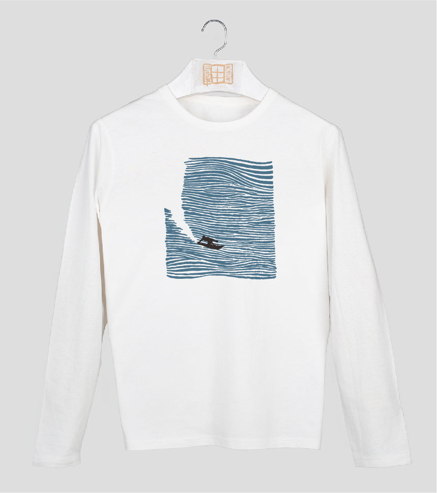 Camiseta manga larga Hombre Relleu - crudo