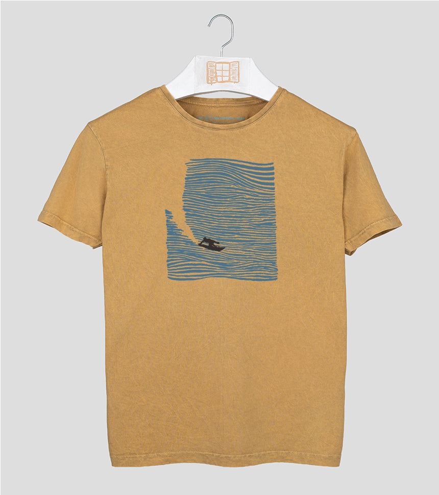 Camiseta manga corta Relleu - mostaza